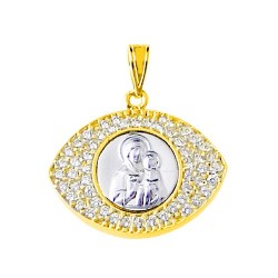 Χρυσό φυλαχτό Κ9 με ζιργκόν