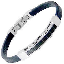 Ατσάλινο ανδρικό βραχιόλι με δέρμα