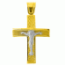 Χρυσός βαπτιστικός σταυρός Κ14 διπλής όψης