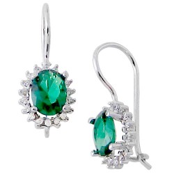 Λευκόχρυσα σκουλαρίκια Κ14 με ζιργκόν