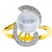 Χρυσό δαχτυλίδι Κ14 με μαργαριτάρι και ζιργκόν