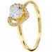 Χρυσό μονόπετρο δαχτυλίδι καρδιά Κ14 με ζιργκόν