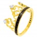Κορώνα χρυσό δαχτυλίδι Κ14 με ζιργκόν