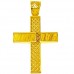 Χρυσός βαπτιστικός σταυρός Κ14 διπλής όψης  με αλυσίδα