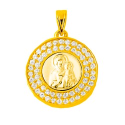 Χρυσό φυλαχτό Κ9 με ζιργκόν